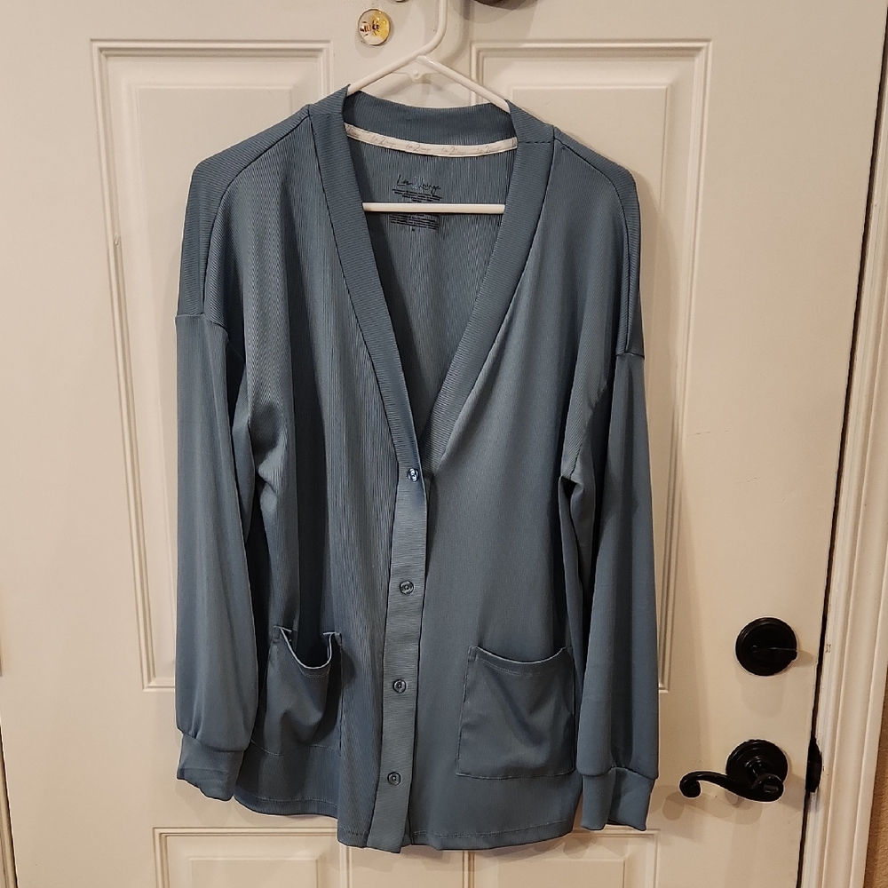 Blue Button-Up Cardigan